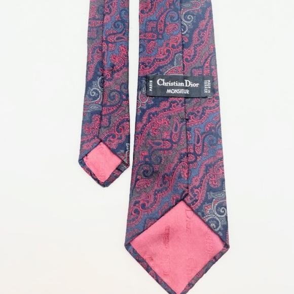 Authentic Christian Dior Silk Monsieur Paisley Tie - Picture 6 of 9